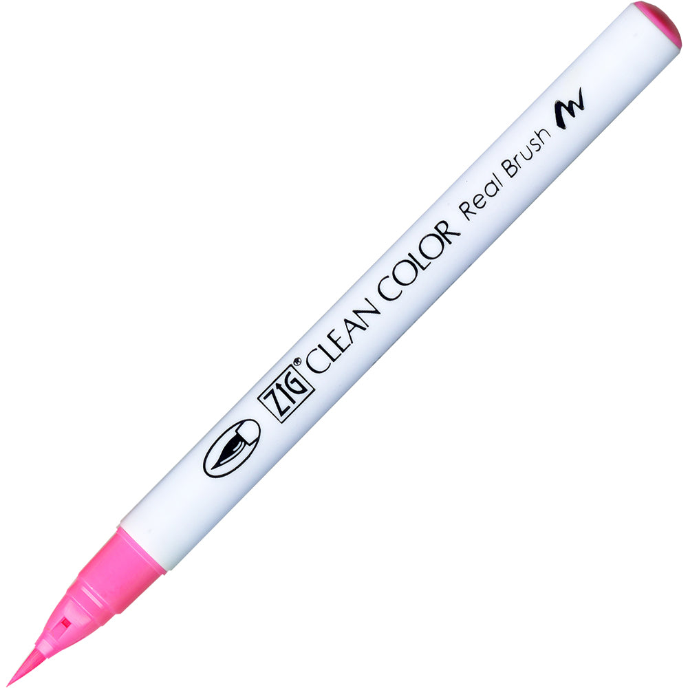 Caneta Pincel Kuretake Zig Clean Color Real Brush Fluorescente Pink 003
